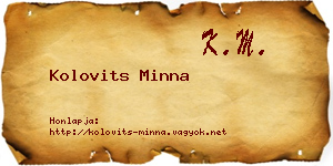 Kolovits Minna névjegykártya